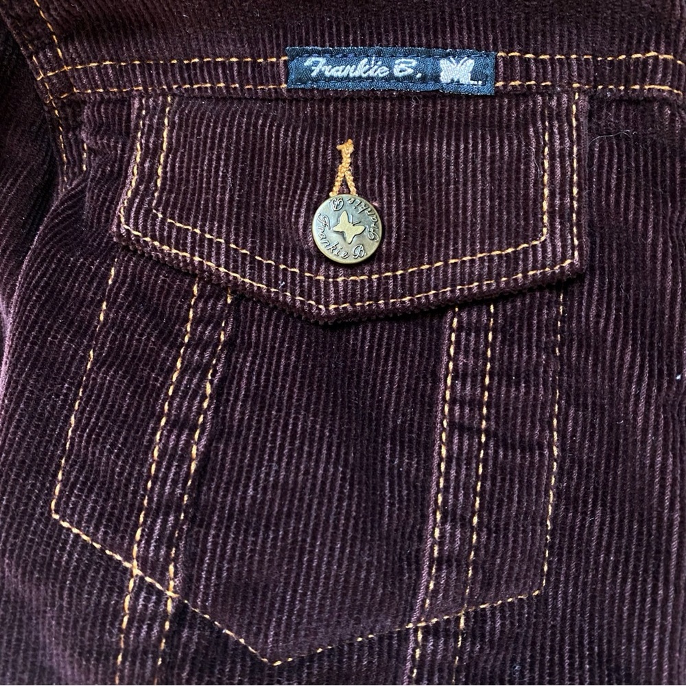 VINTAGE FRANKIE B. BROWN CORDUROY SHERPA LINED  BUTTON UP JACKET - Picture 4 of 8